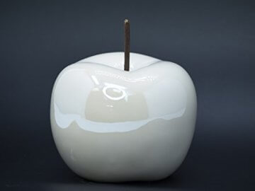 Apfel Keramik (verschiedene Farben und Größen) Dekoapfel Creme - 