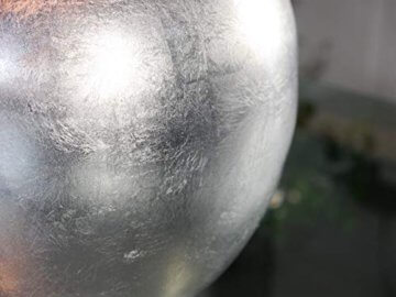 Deko-Apfel aus Fiberglas in Hochglanz Silber - Größe (ØxH): Ø25x29 cm - 2