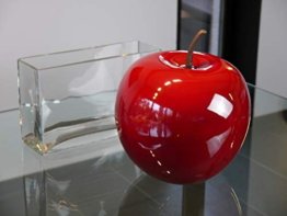 Deko-Artikel Apfel aus Fiberglas in Hochglanz, Deko-Obst, Deko (Ø15x H18 cm, Rot) - 1