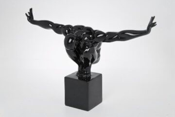 Deko Objekt Athlet, Schwarz, moderne, kleine Dekorationsfigur aus Fiberglas, Fitness Statue Design Mann, Skulptur, (H/B/T) 29x43x15cm - 2