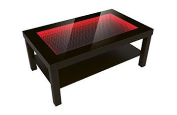 FORAM Modern Couchtisch Glastisch Beistelltisch Tiefeneffekt Tisch LED 3D (90x55, wenge) - 2