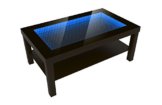 FORAM Modern Couchtisch Glastisch Beistelltisch Tiefeneffekt Tisch LED 3D (90x55, wenge) - 1