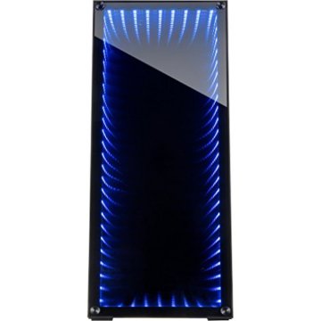 Infinity-Mirror Tower Gamer PC Gehäuse mit Tempered Glass Front Spiegelglas Unendlichkeitsspiegel RGB-LEDs Gaming Gehäuse der Extravaganz ohne Netzteil - 2