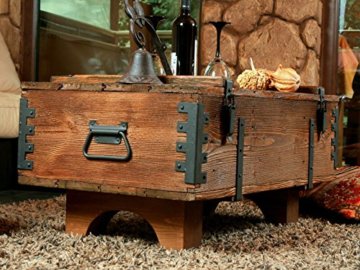 Alte Truhe Kiste Tisch shabby chic Holz Beistelltisch Holztruhe Couchtisch Länge: 81 cm Höhe: 39 cm Tiefe: 50 cm - 2