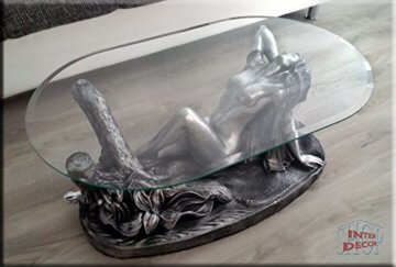 InterDecorShop Neuheit Designer Couchtisch Sexy Lady Silber Wohnzimmertisch Tisch Glastisch Luxusmöbel - 5