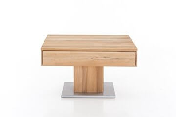 Woodlive Massivholz Couchtisch quadratisch aus Kernbuche, geölter Wohnzimmer-Tisch, Beistelltisch inkl. Schublade, Tisch 75 x 75 cm - 2
