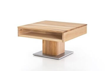 Woodlive Massivholz Couchtisch quadratisch aus Kernbuche, geölter Wohnzimmer-Tisch, Beistelltisch inkl. Schublade, Tisch 75 x 75 cm - 4