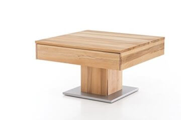 Woodlive Massivholz Couchtisch quadratisch aus Kernbuche, geölter Wohnzimmer-Tisch, Beistelltisch inkl. Schublade, Tisch 75 x 75 cm - 5