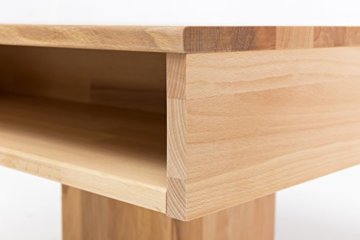 Woodlive Massivholz Couchtisch quadratisch aus Kernbuche, geölter Wohnzimmer-Tisch, Beistelltisch inkl. Schublade, Tisch 75 x 75 cm - 6