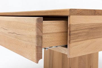 Woodlive Massivholz Couchtisch quadratisch aus Kernbuche, geölter Wohnzimmer-Tisch, Beistelltisch inkl. Schublade, Tisch 75 x 75 cm - 7