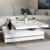 Deuba Couchtisch Wohnzimmertisch Hochglanz Beistelltisch Tisch Sofatisch Tischplatte 360° drehbar 60 x 60 cm - Weiß - 4