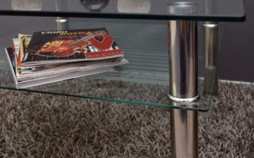 Glastisch 70 x 70 cm zarter Beistelltisch Ecktisch Couchtisch aus Edelstahl mit 10 mm ESG Sicherheitsglas - 5