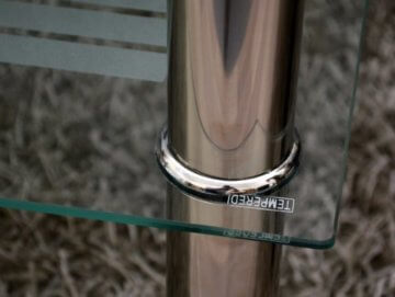 Glastisch 70 x 70 cm zarter Beistelltisch Ecktisch Couchtisch aus Edelstahl mit 10 mm ESG Sicherheitsglas - 6