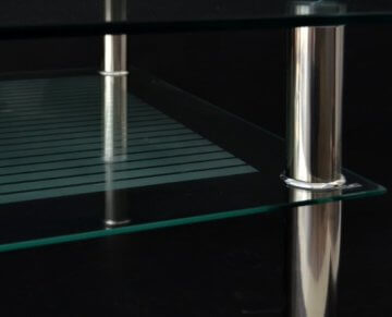 Glastisch 70 x 70 cm zarter Beistelltisch Ecktisch Couchtisch aus Edelstahl mit 10 mm ESG Sicherheitsglas - 9
