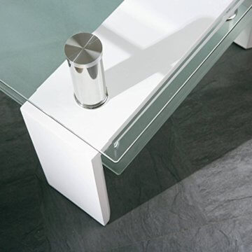 Inter Link 50100040 Couchtisch Glas Weiß Wohnzimmertisch Wohnzimmer Tisch Beistelltisch 110x60 cm - 10