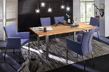 SAM® Stilvoller Esszimmertisch Quarto 160 x 85 cm aus Akazie-Holz, Tisch mit Silber lackierten Beinen, Baum-Tisch mit naturbelassener Optik - 2