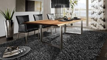 SAM® Stilvoller Esszimmertisch Quarto 160 x 85 cm aus Akazie-Holz, Tisch mit Silber lackierten Beinen, Baum-Tisch mit naturbelassener Optik - 3