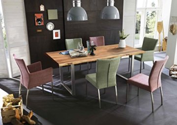 SAM® Stilvoller Esszimmertisch Quarto 160 x 85 cm aus Akazie-Holz, Tisch mit Silber lackierten Beinen, Baum-Tisch mit naturbelassener Optik - 4