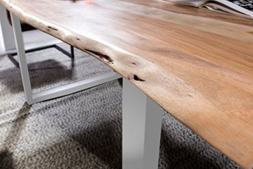 SAM® Stilvoller Esszimmertisch Quarto 160 x 85 cm aus Akazie-Holz, Tisch mit Silber lackierten Beinen, Baum-Tisch mit naturbelassener Optik - 7