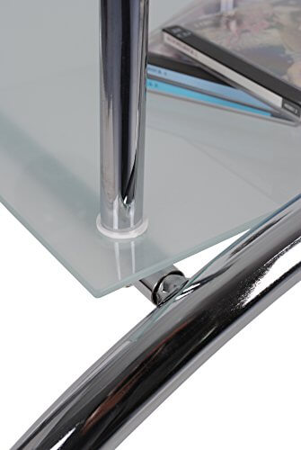ts-ideen Glastisch Beistelltisch Couchtisch Oval mit Edelstahl und 8 mm ESG Sicherheitsglas - 3