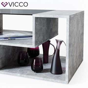 Vicco Couchtisch Gabriel 100 cm Sofatisch Kaffeetisch Beistelltisch Ablage (Beton Schwarz) - 6