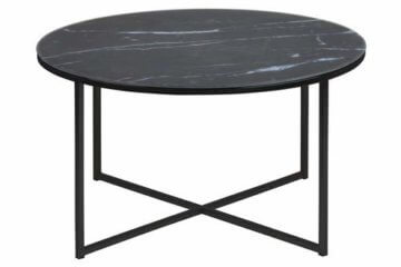 AC Design Furniture Couchtisch Antje, B: 80 x T:80 x H: 45 cm, Glas, Schwarz - 2