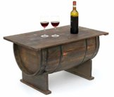 DanDiBo Couchtisch als halbiertes Weinfass Tisch aus Holz Beistelltisch 80 cm 5084 Weinregal Wein Fass Bar - 1