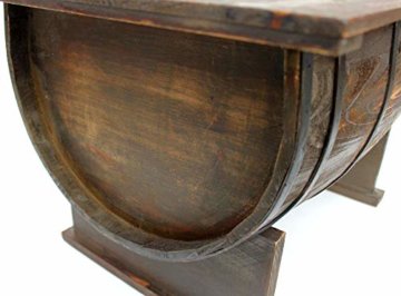 DanDiBo Couchtisch als halbiertes Weinfass Tisch aus Holz Beistelltisch 80 cm 5084 Weinregal Wein Fass Bar - 3
