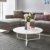 FineBuy Design Couchtisch White 80 cm Rund Weiß Matt lackiert | Moderner Wohnzimmertisch MDF Holz | Lounge Sofa Tisch Metall Gestell - 2