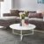 FineBuy Design Couchtisch White 80 cm Rund Weiß Matt lackiert | Moderner Wohnzimmertisch MDF Holz | Lounge Sofa Tisch Metall Gestell - 4
