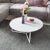 FineBuy Design Couchtisch White 80 cm Rund Weiß Matt lackiert | Moderner Wohnzimmertisch MDF Holz | Lounge Sofa Tisch Metall Gestell - 5