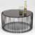 KARE Design Couchtisch Wire Black 2er Set, runder, moderner Glastisch, großer Beistelltisch, Kaffeetisch, Nachttisch, Schwarz (H/B/T) 30,5xØ60cm & 33,5xØ69,5cm - 2