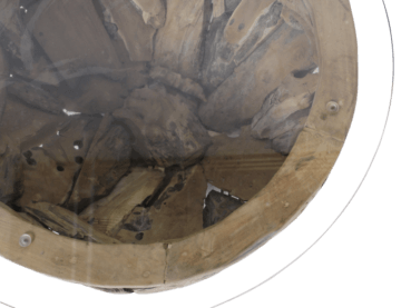 Couchtisch Massivholz  Wurzelstücke Unikat - Teak massiv mit Glasplatte 90cm