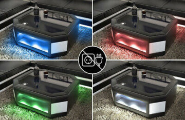 Couchtisch Wohnzimmertisch Beistelltisch Tisch PRATO LED Beleuchtung RGB Design