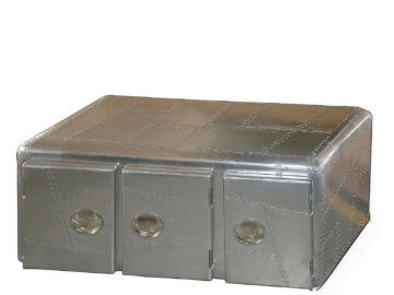 Designer Wohnzimmertisch Couchtisch Sofatisch TV-Tisch Lowboard Metall Koffer