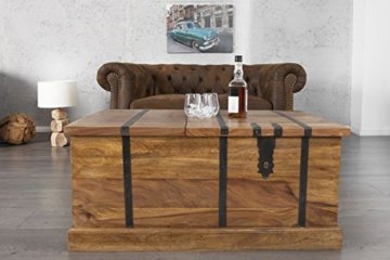 DuNord Design Couchtisch Hausbar Bonaire 100cm Palisander Sheesham Massivholz Truhe Bar - 2