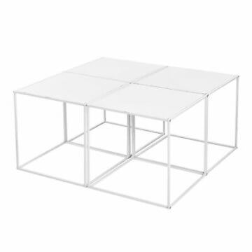 [en.casa] 4x Couchtisch Beistelltisch Wohnzimmertisch Tisch Kaffeetisch Set Weiß