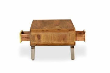 FineBuy Couchtisch KAIA 100 cm Sheesham Wohnzimmertisch Holz Tisch Wohnzimmer