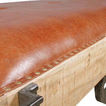 FineBuy Wohnzimmertisch 186x50x101 cm Tisch Massiv Couchtisch Holz Industrial 