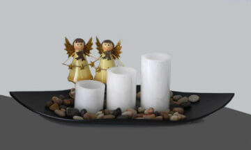 LED Engel 3er Set Kerzen batteriebetrieben Dekoration Weihnachten 14759 