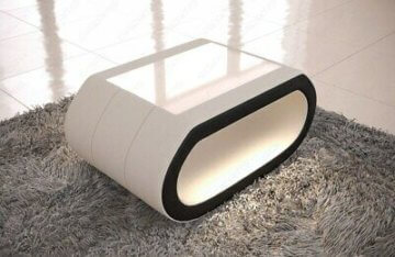 Sofatisch Couchtisch Design CONCEPT Wohnzimmertisch Stoff Tisch Modern Luxus LED