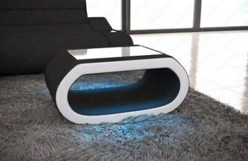 Sofatisch Couchtisch Design CONCEPT Wohnzimmertisch Stoff Tisch Modern Luxus LED