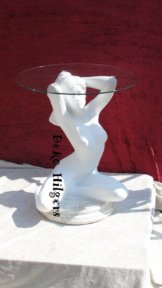 Tisch Frau Akt Figur Glas Couchtisch Beistelltisch Dekoration Deko Skulptur F1+G