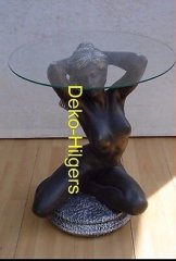 Tisch Frau Akt Glas Couchtisch Beistelltisch Dekoration Figur Skulptur Deko  F17