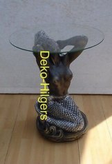 Tisch Meerjungfrau Frau Akt Glas Couchtisch Beistelltisch Figur Skulptur Deko