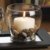 Votivhalter BATIK rechteckig, Holzschale verspiegelt mit Kerzen im Glas und Deko
