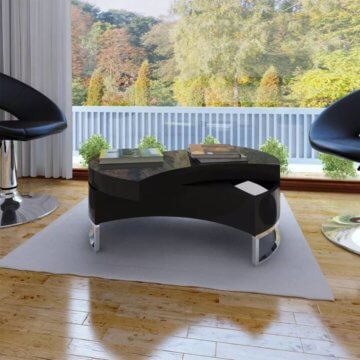 2 Farben Formverstellbarer Couchtisch Wohnzimmer Drehbarer Tisch 80 x 32,5 cm