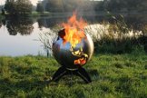 BlazeBall Feuerkugel Weltkugel 60 cm Feuerschale mit Ständer Feuerkorb Brennstelle - 1