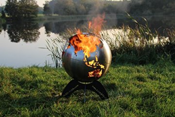 BlazeBall Feuerkugel Weltkugel 60 cm Feuerschale mit Ständer Feuerkorb Brennstelle - 3