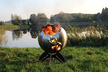 BlazeBall Feuerkugel Weltkugel 60 cm Feuerschale mit Ständer Feuerkorb Brennstelle - 4